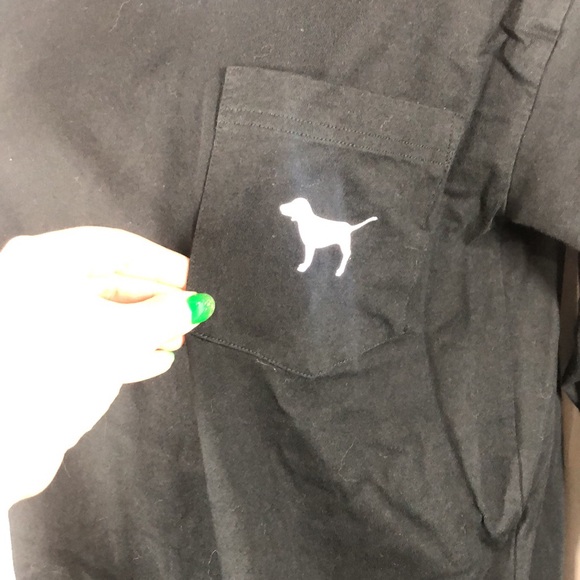 Pink Victoria’s Secret black dog logo pink floral long sleeve top size xs - Picture 3 of 10